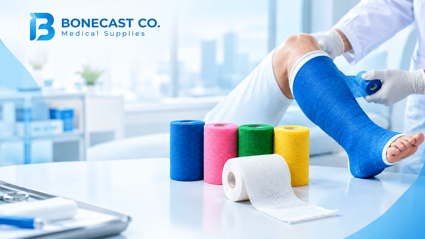Bonecast Co. orthopedic casting tape being applied